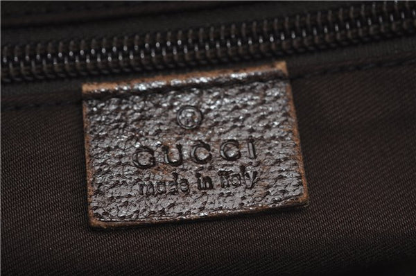 Authentic GUCCI Web Sherry Line Hand Bag GG Canvas Leather 131228 Brown 2119F
