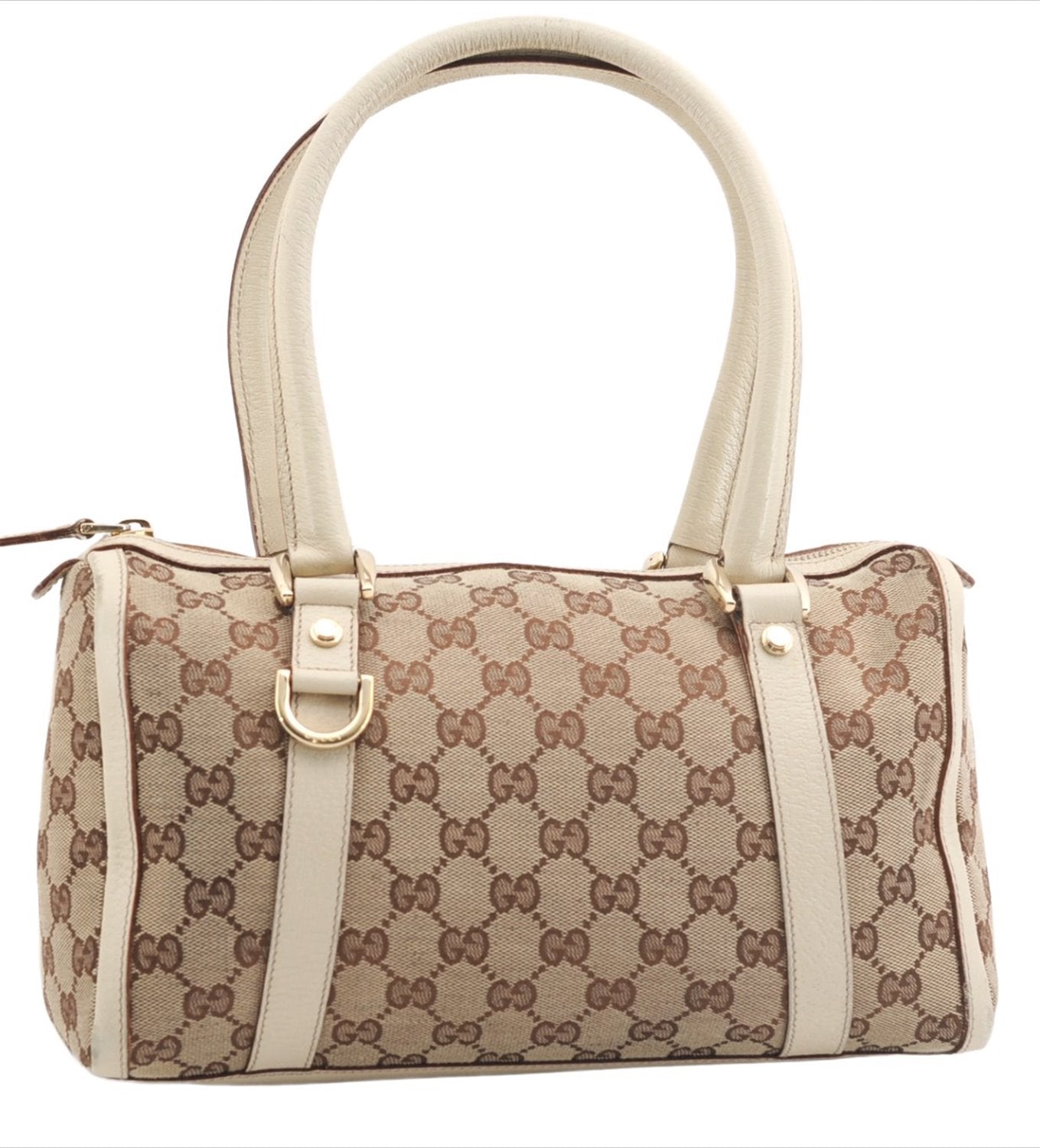 Authentic GUCCI Abbey Shoulder Hand Bag GG Canvas Leather 130942 Brown 2120F