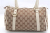 Authentic GUCCI Abbey Shoulder Hand Bag GG Canvas Leather 130942 Brown 2120F