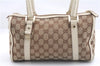 Authentic GUCCI Abbey Shoulder Hand Bag GG Canvas Leather 130942 Brown 2120F