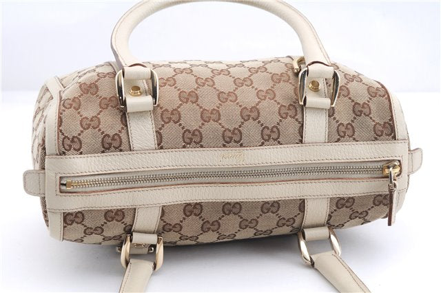 Authentic GUCCI Abbey Shoulder Hand Bag GG Canvas Leather 130942 Brown 2120F
