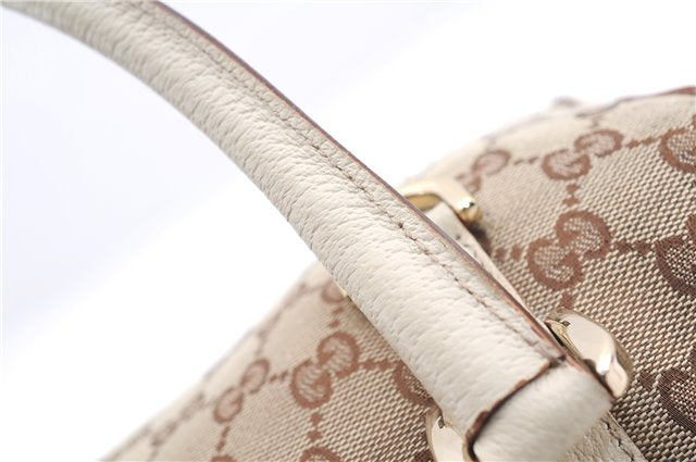 Authentic GUCCI Abbey Shoulder Hand Bag GG Canvas Leather 130942 Brown 2120F