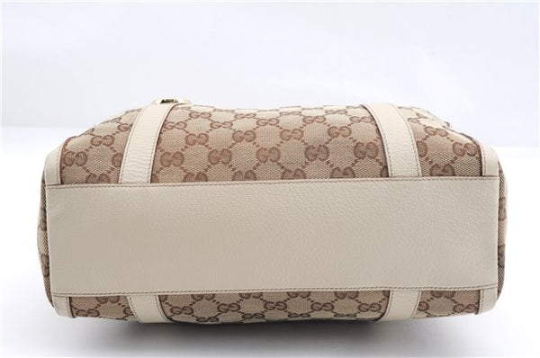 Authentic GUCCI Abbey Shoulder Hand Bag GG Canvas Leather 130942 Brown 2120F