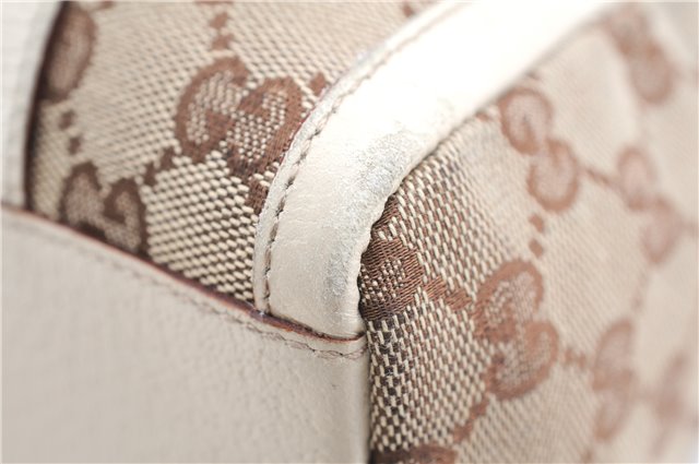 Authentic GUCCI Abbey Shoulder Hand Bag GG Canvas Leather 130942 Brown 2120F