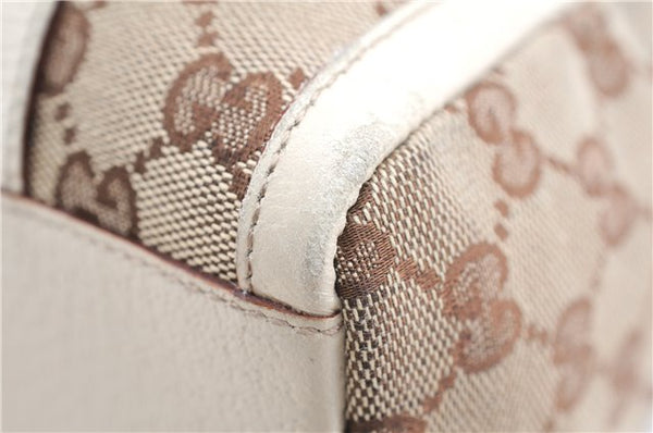 Authentic GUCCI Abbey Shoulder Hand Bag GG Canvas Leather 130942 Brown 2120F