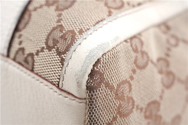 Authentic GUCCI Abbey Shoulder Hand Bag GG Canvas Leather 130942 Brown 2120F