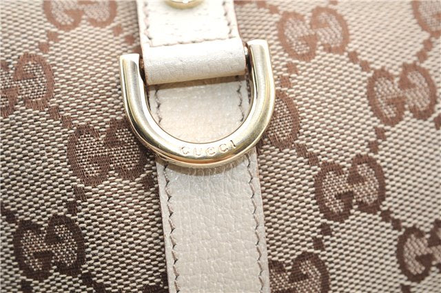 Authentic GUCCI Abbey Shoulder Hand Bag GG Canvas Leather 130942 Brown 2120F