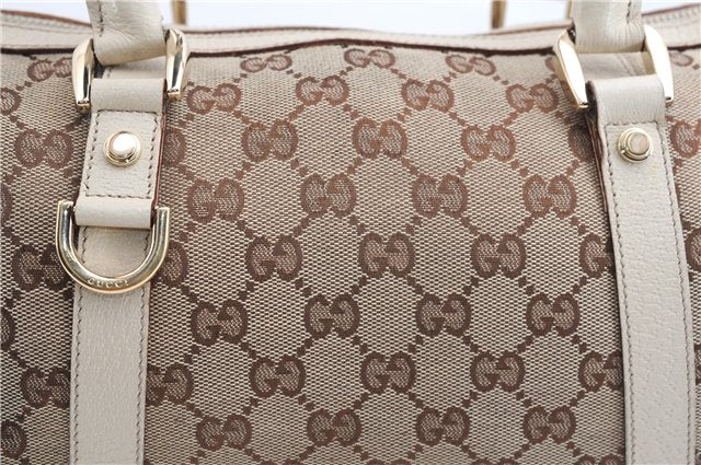 Authentic GUCCI Abbey Shoulder Hand Bag GG Canvas Leather 130942 Brown 2120F