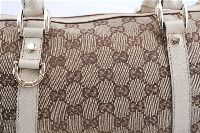 Authentic GUCCI Abbey Shoulder Hand Bag GG Canvas Leather 130942 Brown 2120F
