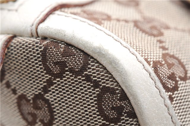 Authentic GUCCI Abbey Shoulder Hand Bag GG Canvas Leather 130942 Brown 2120F