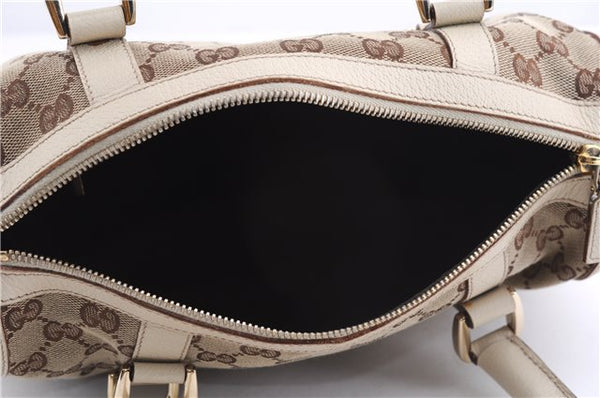 Authentic GUCCI Abbey Shoulder Hand Bag GG Canvas Leather 130942 Brown 2120F