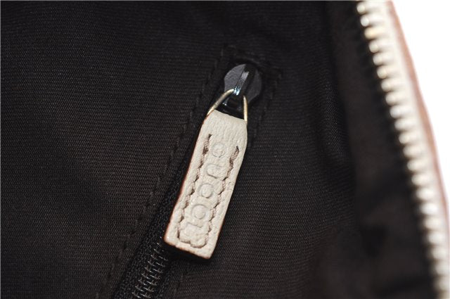 Authentic GUCCI Abbey Shoulder Hand Bag GG Canvas Leather 130942 Brown 2120F