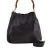 Authentic GUCCI Bamboo 2Way Shoulder Hand Bag Leather Black Junk 2121I