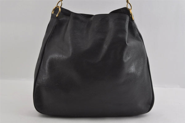 Authentic GUCCI Bamboo 2Way Shoulder Hand Bag Leather Black Junk 2121I