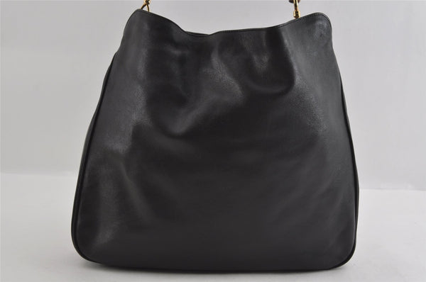 Authentic GUCCI Bamboo 2Way Shoulder Hand Bag Leather Black Junk 2121I