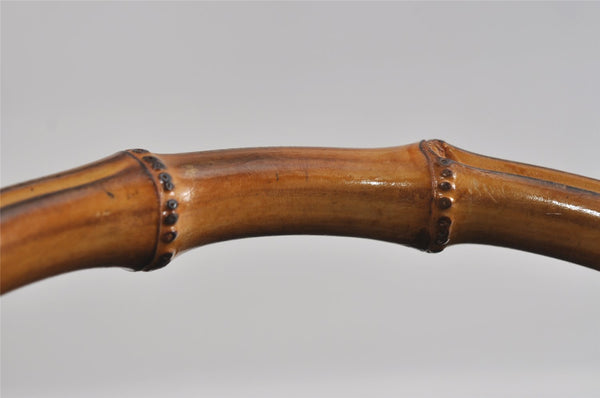 Authentic GUCCI Bamboo 2Way Shoulder Hand Bag Leather Black Junk 2121I