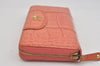 Authentic COACH Vintage Round Zip Long Wallet Purse Enamel Pink 2122I