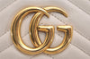 Authentic GUCCI GG Marmont Chain Shoulder Cross Body Bag Leather White 2123I