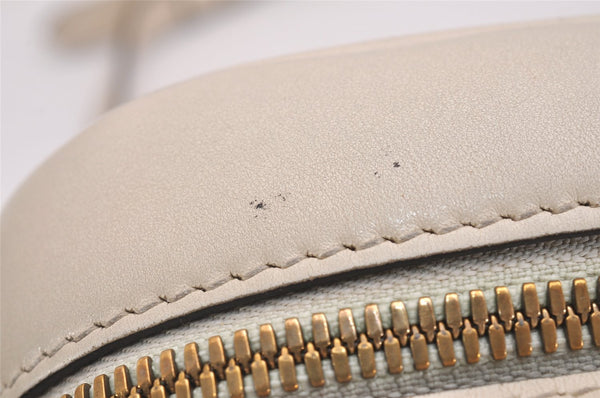 Authentic GUCCI GG Marmont Chain Shoulder Cross Body Bag Leather White 2123I