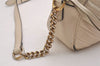 Authentic GUCCI GG Marmont Chain Shoulder Cross Body Bag Leather White 2123I