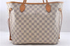 Authentic Louis Vuitton Damier Azur Neverfull MM Tote Bag N51107 LV 2124D