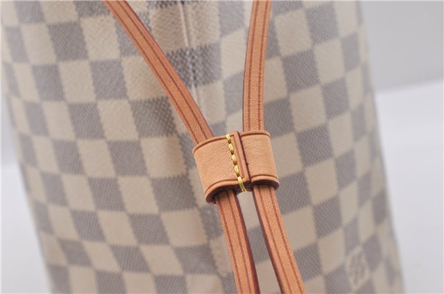 Authentic Louis Vuitton Damier Azur Neverfull MM Tote Bag N51107 LV 2124D