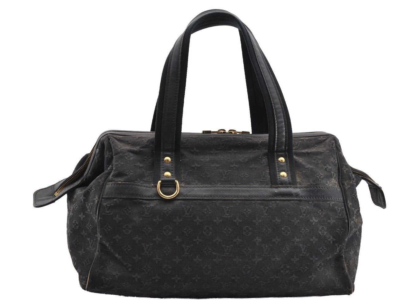 Authentic Louis Vuitton Monogram Mini Josephine GM Hand Bag Navy M92411 LV 2124I