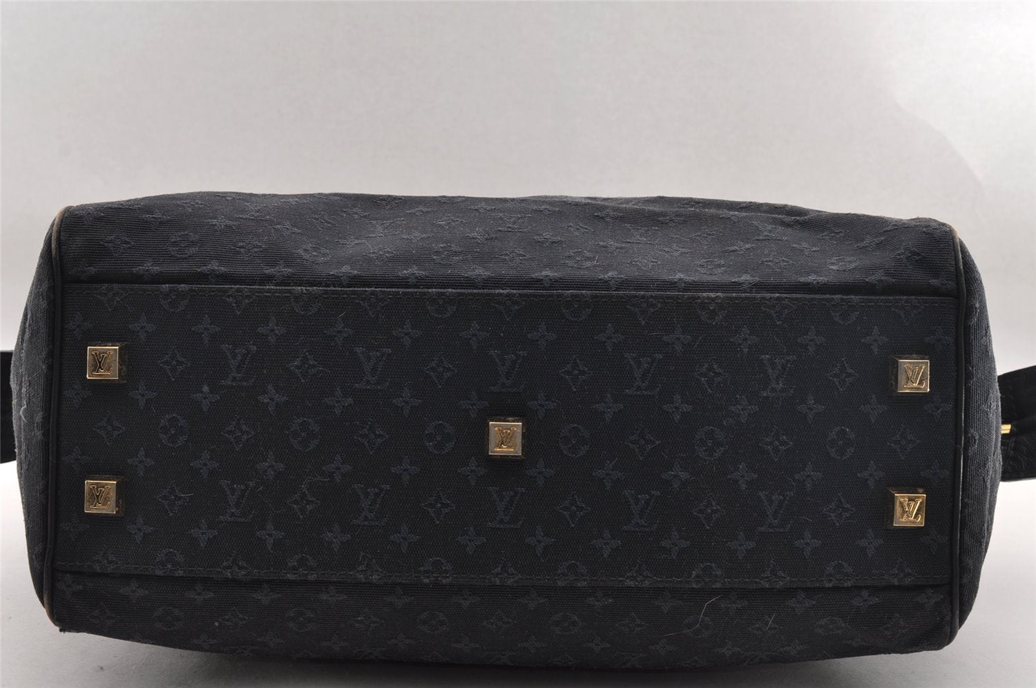 Authentic Louis Vuitton Monogram Mini Josephine GM Hand Bag Navy M92411 LV 2124I