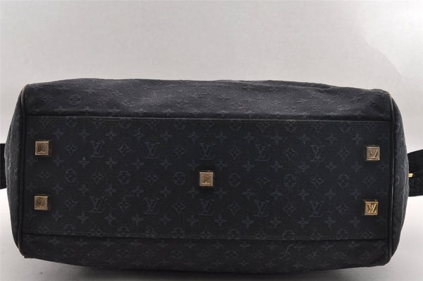Authentic Louis Vuitton Monogram Mini Josephine GM Hand Bag Navy M92411 LV 2124I
