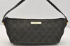 Authentic GUCCI Vintage Hand Bag Pouch Purse GG Canvas Leather 07198 Black 2126I