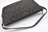 Authentic GUCCI Vintage Hand Bag Pouch Purse GG Canvas Leather 07198 Black 2126I
