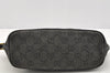 Authentic GUCCI Vintage Hand Bag Pouch Purse GG Canvas Leather 07198 Black 2126I