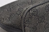 Authentic GUCCI Vintage Hand Bag Pouch Purse GG Canvas Leather 07198 Black 2126I