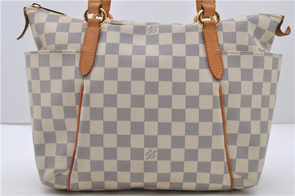 Authentic Louis Vuitton Damier Azur Totally PM Tote Bag White N41280 LV 2127D