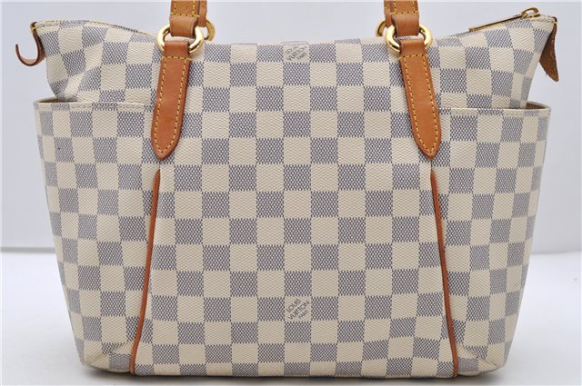Authentic Louis Vuitton Damier Azur Totally PM Tote Bag White N41280 LV 2127D