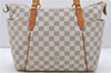 Authentic Louis Vuitton Damier Azur Totally PM Tote Bag White N41280 LV 2127D