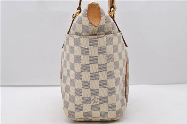 Authentic Louis Vuitton Damier Azur Totally PM Tote Bag White N41280 LV 2127D