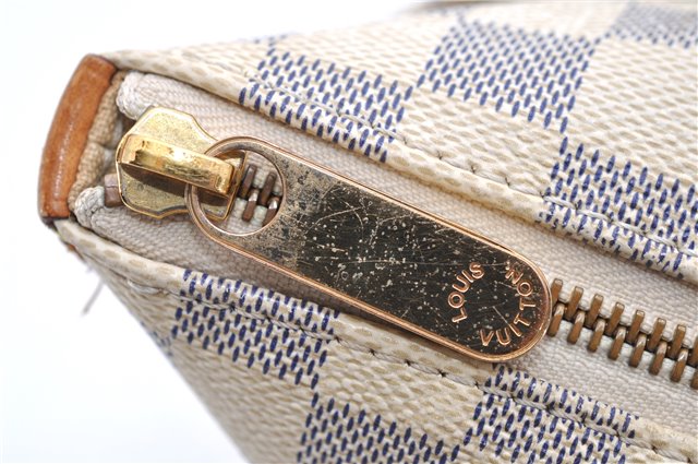 Authentic Louis Vuitton Damier Azur Totally PM Tote Bag White N41280 LV 2127D