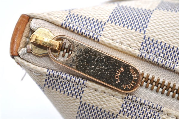 Authentic Louis Vuitton Damier Azur Totally PM Tote Bag White N41280 LV 2127D