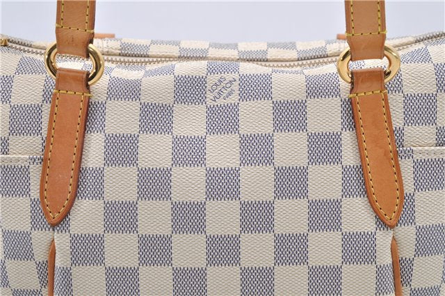 Authentic Louis Vuitton Damier Azur Totally PM Tote Bag White N41280 LV 2127D