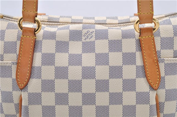 Authentic Louis Vuitton Damier Azur Totally PM Tote Bag White N41280 LV 2127D