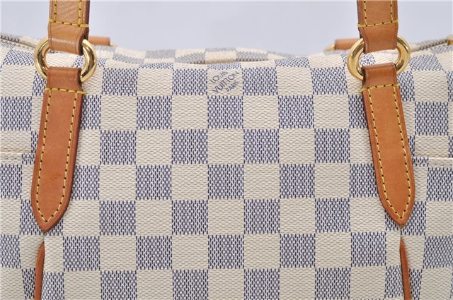 Authentic Louis Vuitton Damier Azur Totally PM Tote Bag White N41280 LV 2127D