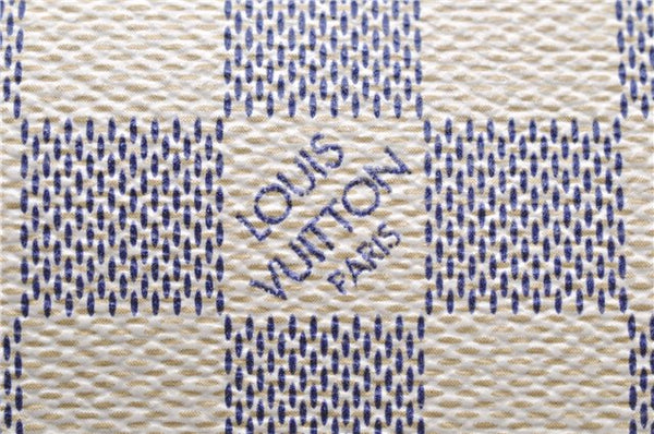 Authentic Louis Vuitton Damier Azur Totally PM Tote Bag White N41280 LV 2127D