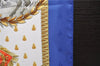 Authentic HERMES Carre 90 Scarf "NAPOLEON" Silk Blue Box 2128G