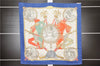 Authentic HERMES Carre 90 Scarf "NAPOLEON" Silk Blue Box 2128G