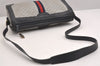 Authentic GUCCI Sherry Line Micro GG Shoulder Bag PVC Leather Navy Junk 2128I