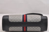 Authentic GUCCI Sherry Line Micro GG Shoulder Bag PVC Leather Navy Junk 2128I