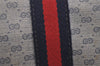 Authentic GUCCI Sherry Line Micro GG Shoulder Bag PVC Leather Navy Junk 2128I