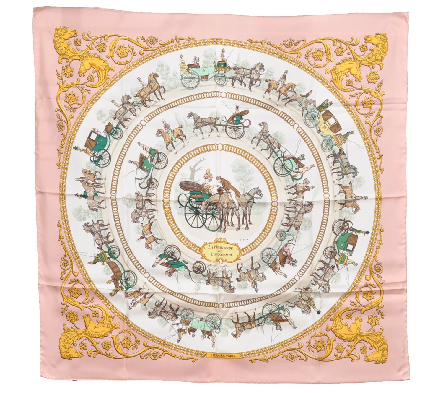 Auth HERMES Carre 90 Scarf 