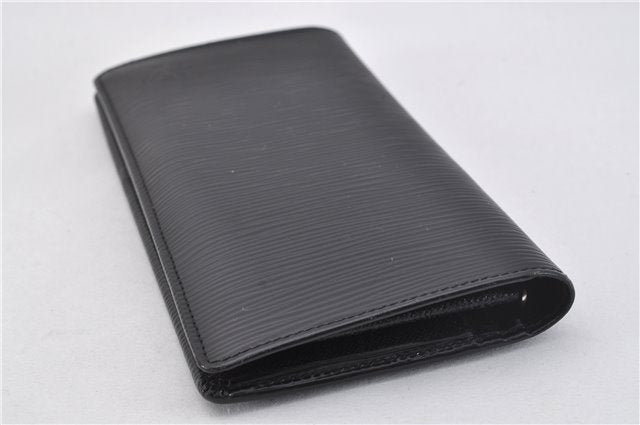 Authentic Louis Vuitton Epi Portefeuille Brazza Wallet Black M60622 LV 2130F